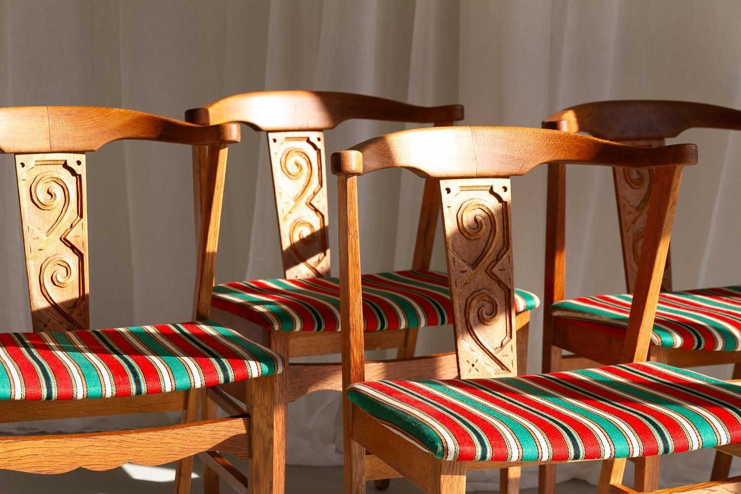 Vintage Danish Oak Dining Chairs By Kjærnulf, 1960s. Set Of 4. photo vinterior
