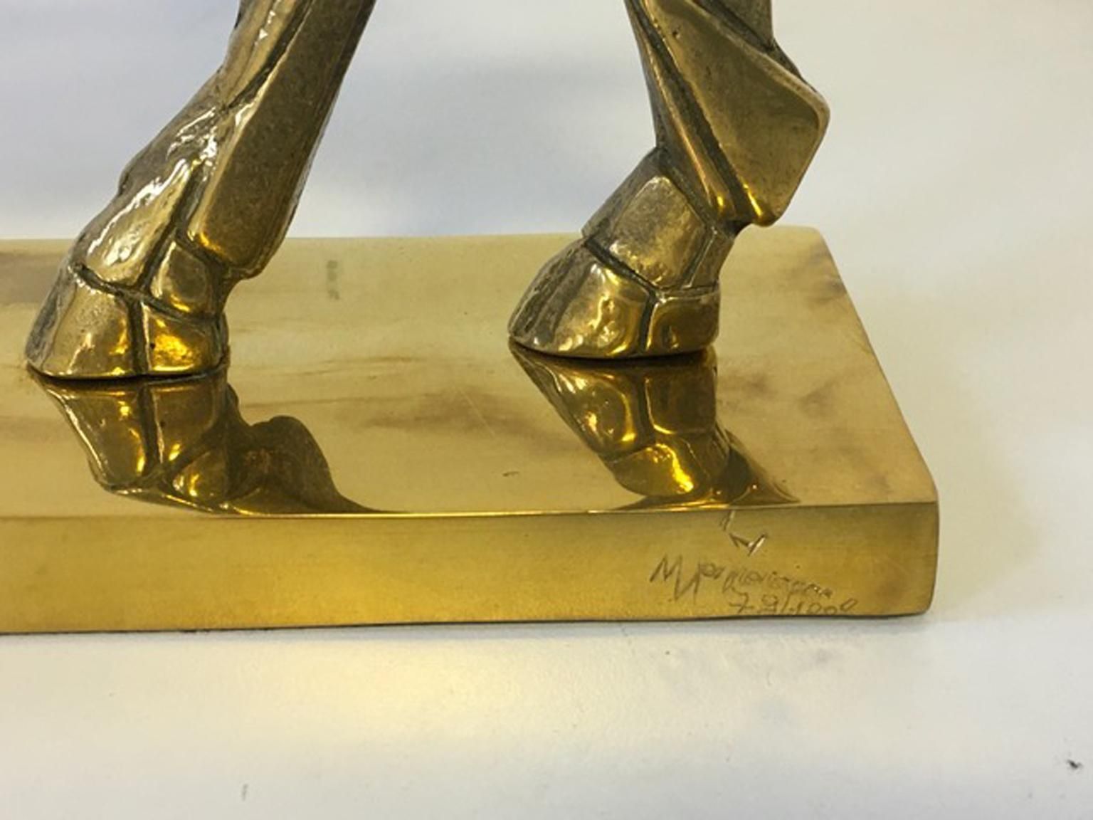 photo for sale 1980 Italy Post Modern Bronze Sculpture Horse And Rider