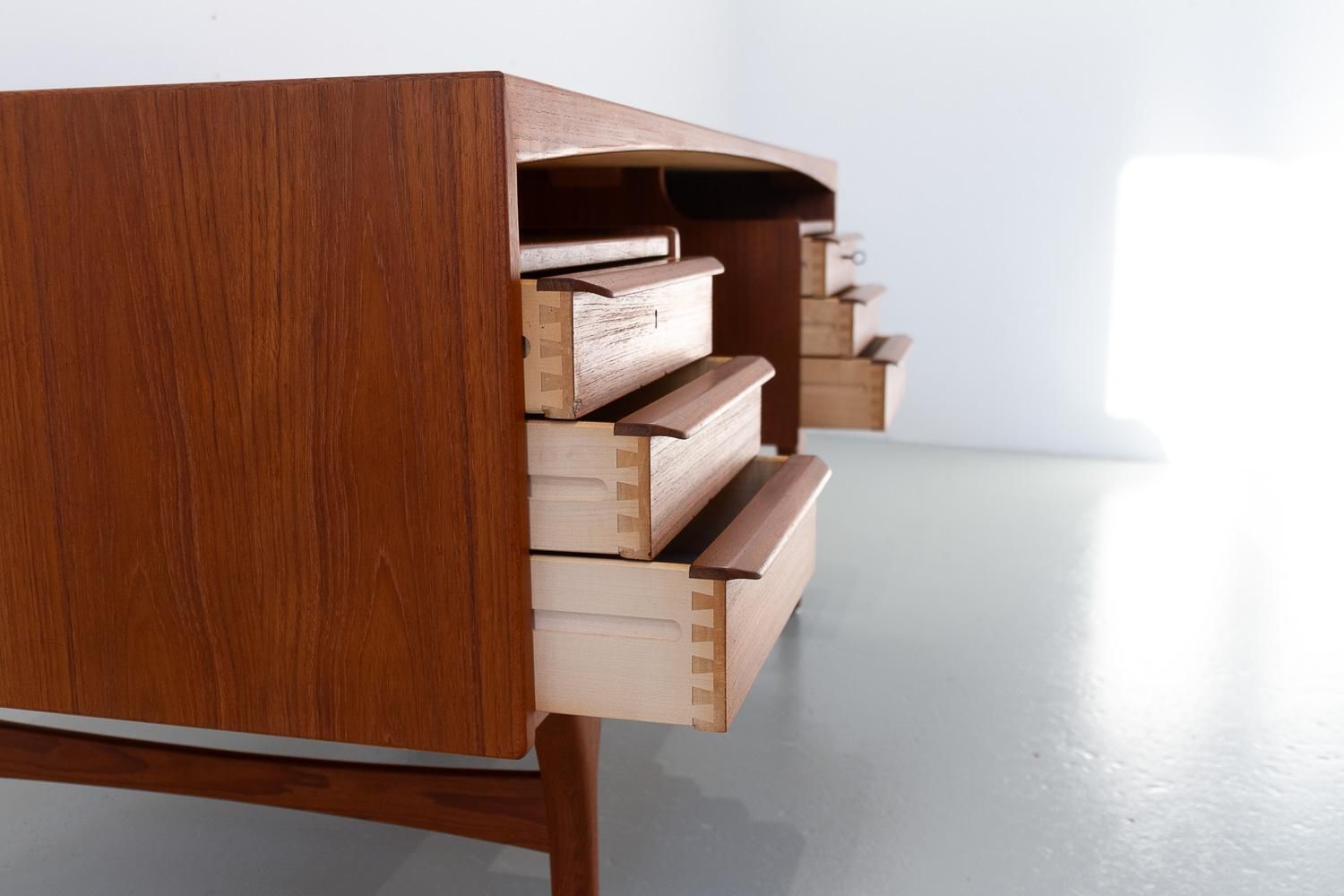 Danish Mid Century Modern Teak Desk By Valdemar Mortensen, 1960s. photo buy