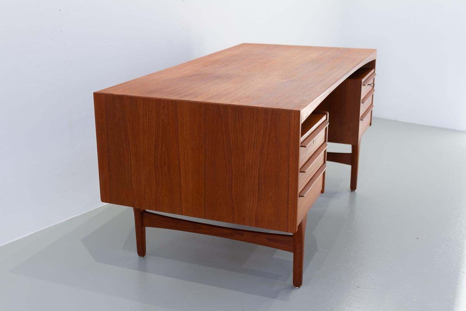 photo furniture Danish Mid Century Modern Teak Desk By Valdemar Mortensen, 1960s.