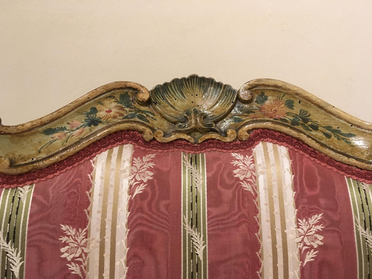 1750 Venezia Italy Set 3 Green Lacquered Wooden Engraved Chairs With Flowers photo Furniture