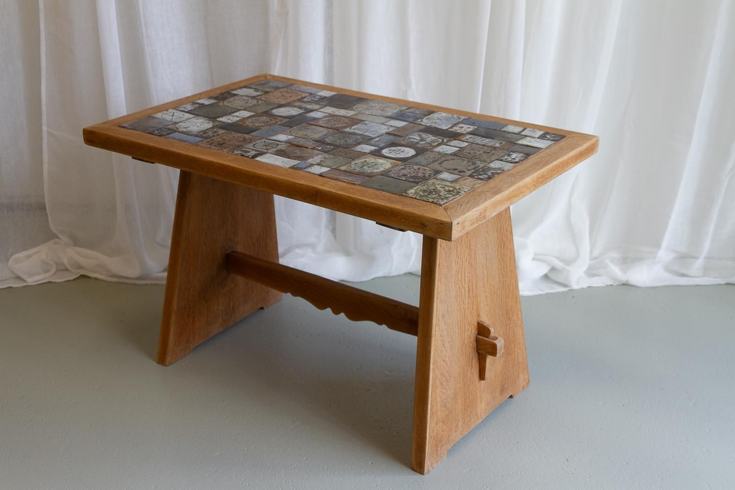 Vintage Danish Oak Coffee Table Attributed To Tue Poulsen, 1960s. photo vintage