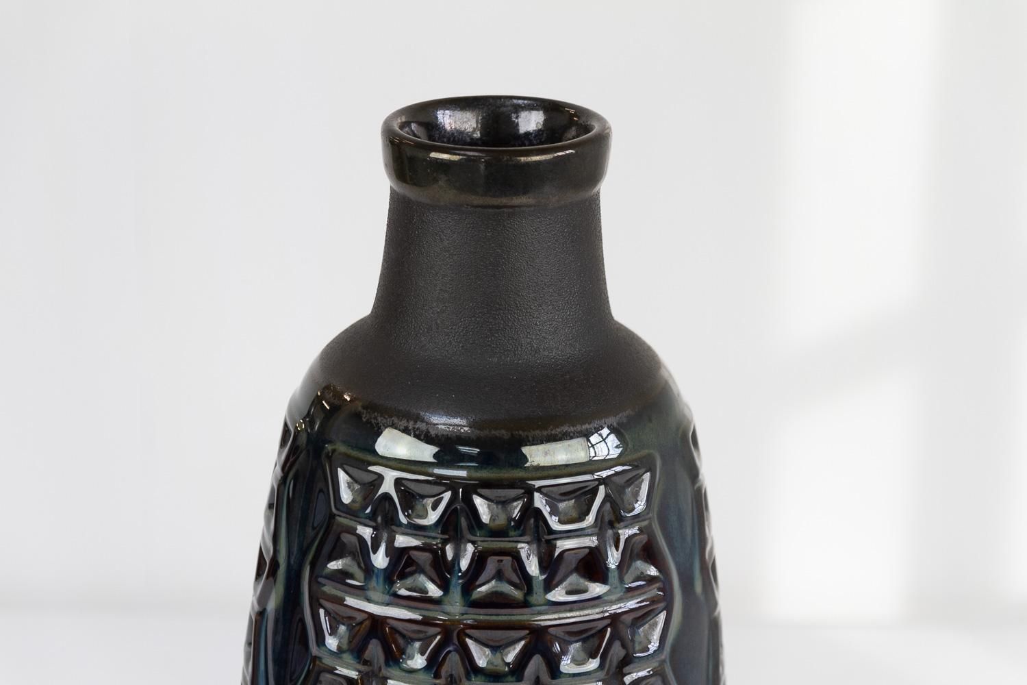 Large Danish Ceramic Vase In Blue Glaze By Einar Johansen For Søholm, 1960s. photo Home Decor