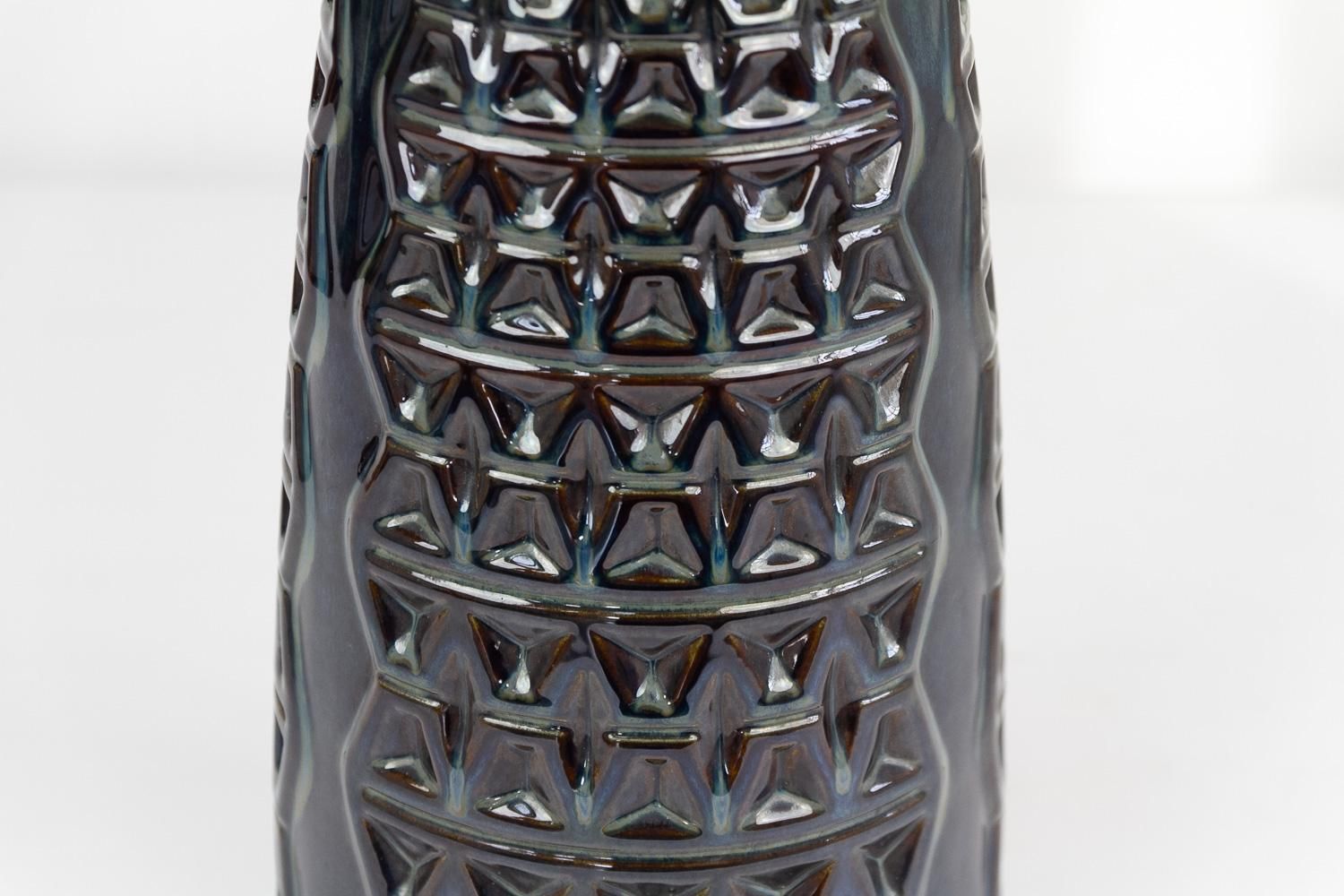 Large Danish Ceramic Vase In Blue Glaze By Einar Johansen For Søholm, 1960s. photo 552.0