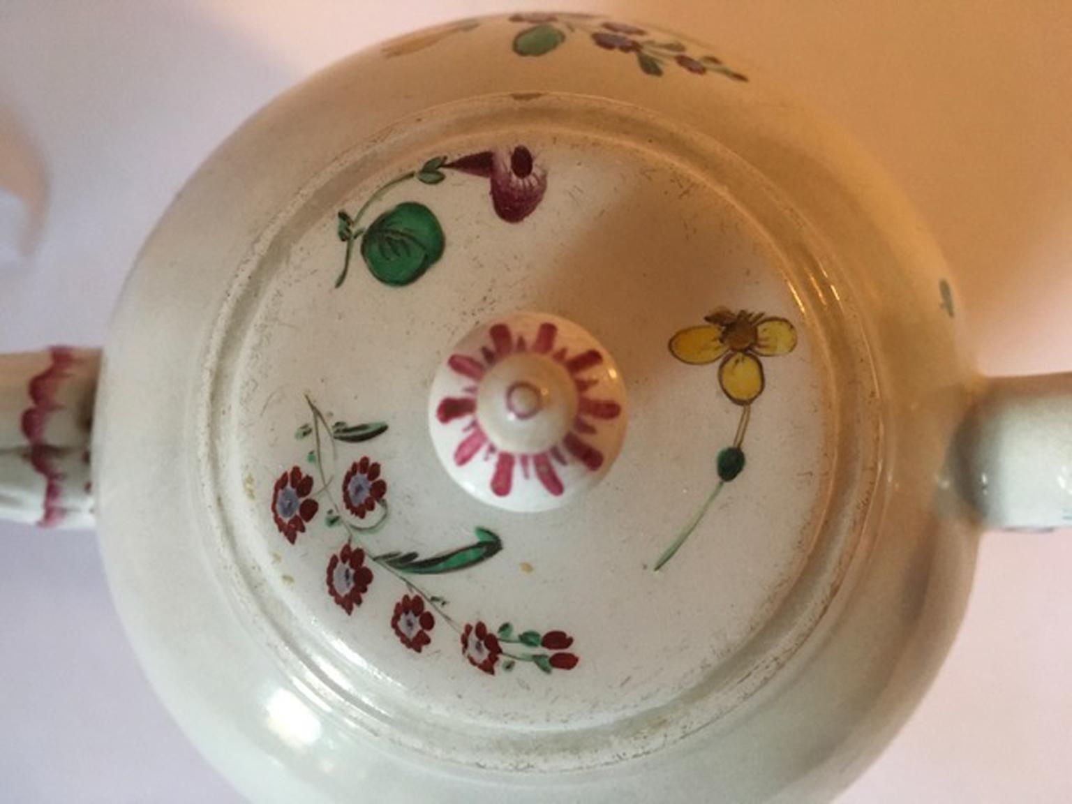 Italy Late 18th Century Doccia Richard Ginori Porcelain Tea Pot Floral Drawings photo 1445.0