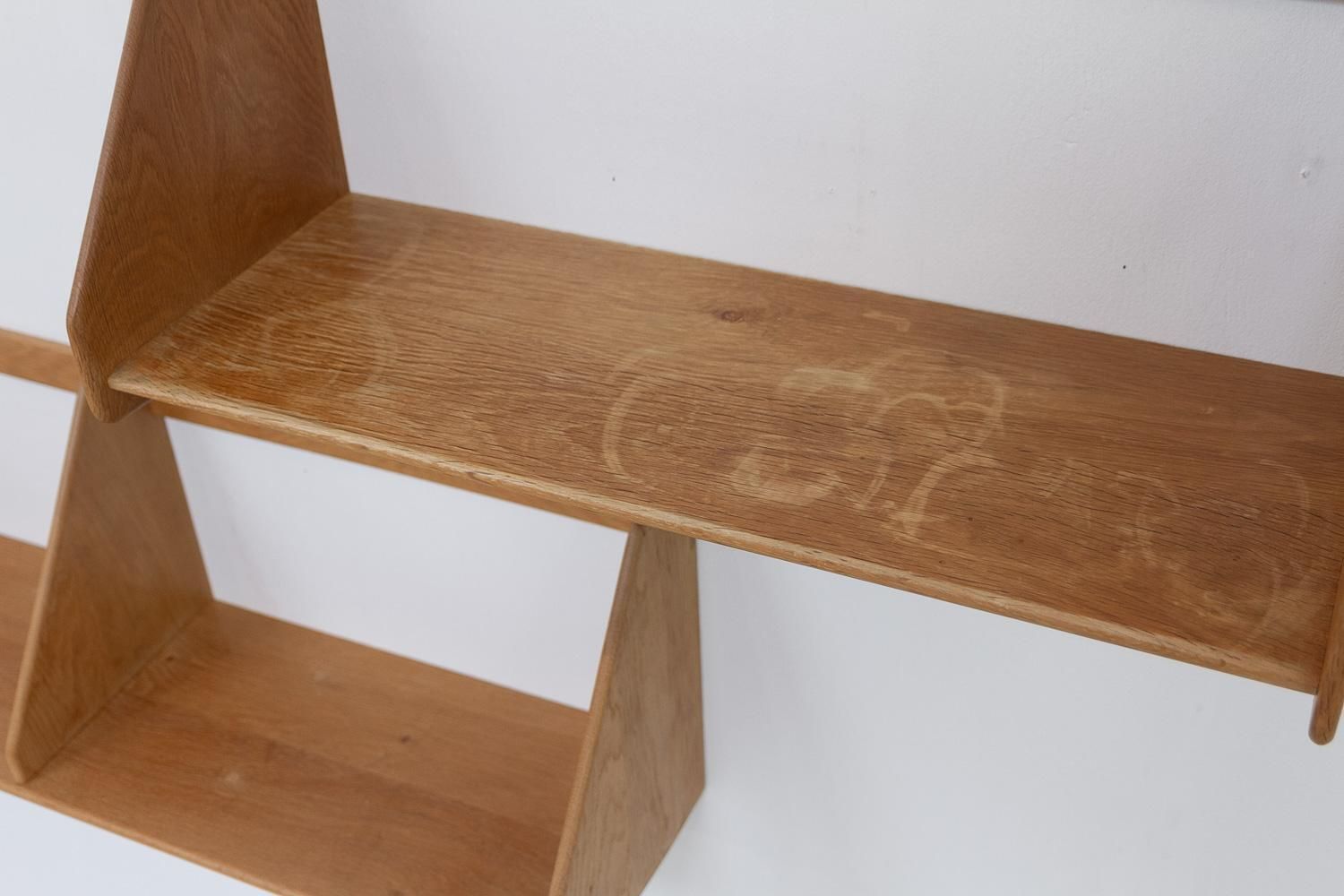 Danish Oak Shelves By Hans J. Wegner For Ry Møbler, 1950s. Set Of 2. photo vintage