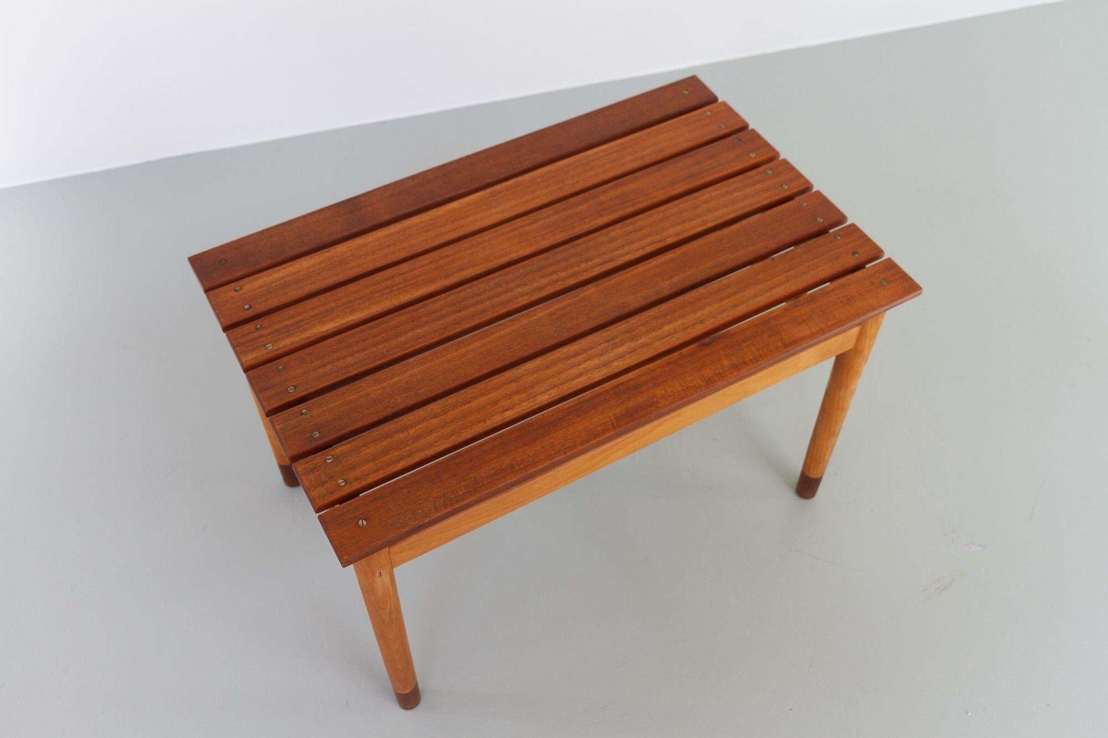 Danish Modern Teak And Beech Bench, 1950s photo furniture