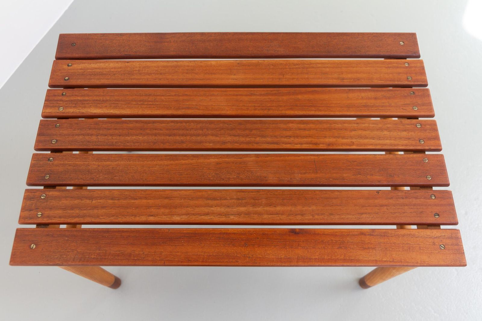 Danish Modern Teak And Beech Bench, 1950s photo buy