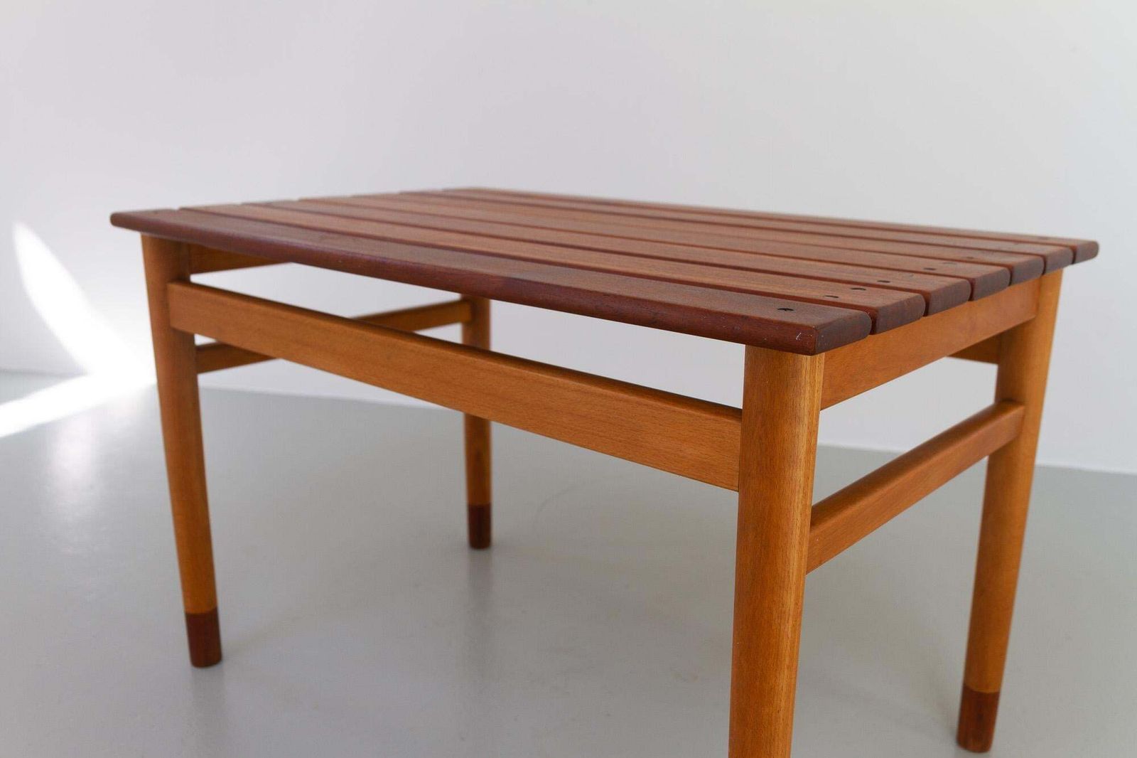 photo buy Danish Modern Teak And Beech Bench, 1950s