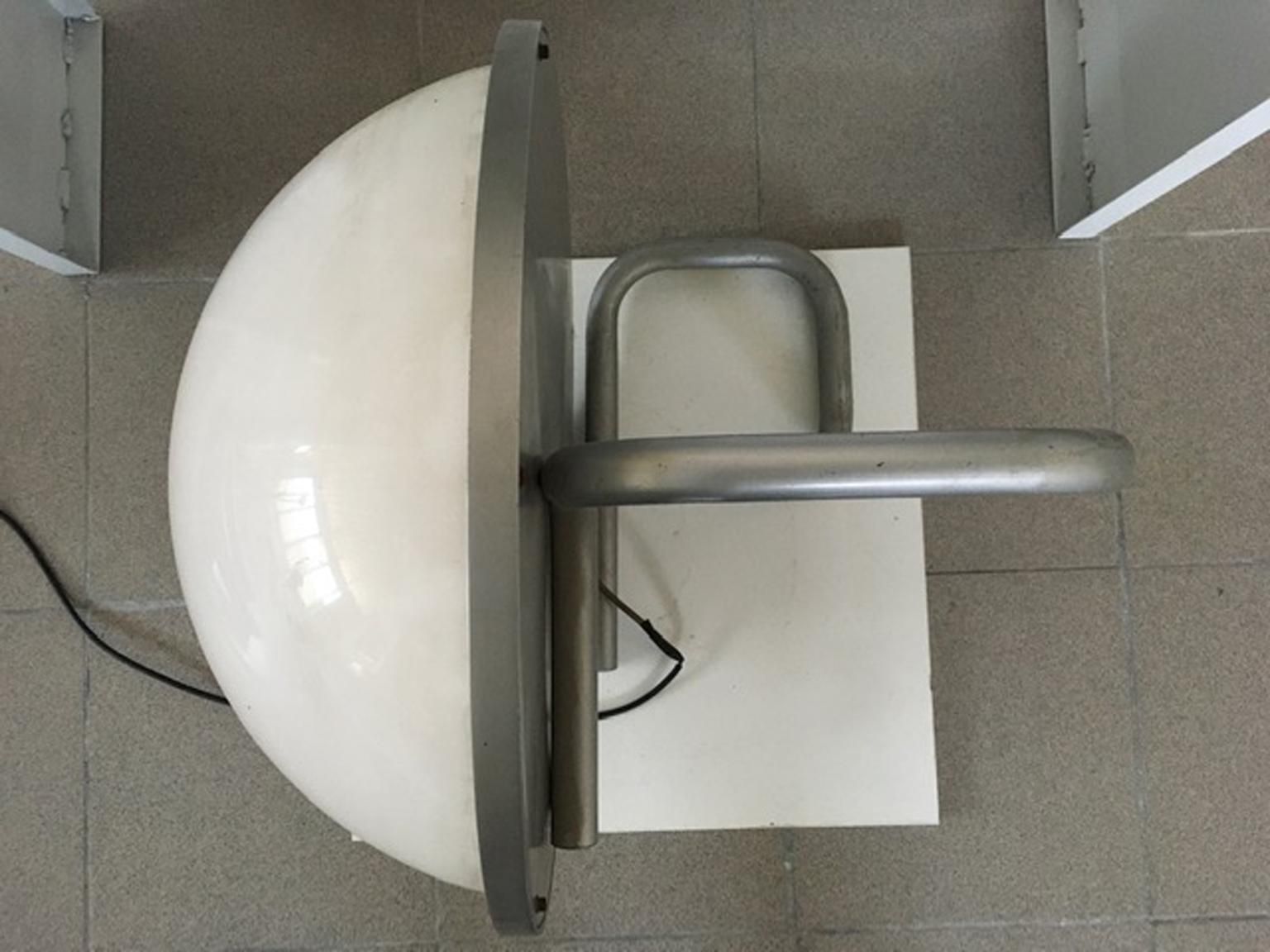 Lighting Italy 1970 Scandinavian Modern Floor Lamp Grey Iron Plexiglass By Ingo Maurer photo