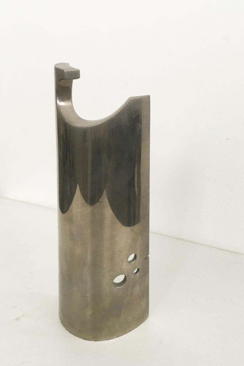 1980 Italy Bronze Nickel Plated Abstract Sculpture By Edmondo Cirillo Stele photo Art