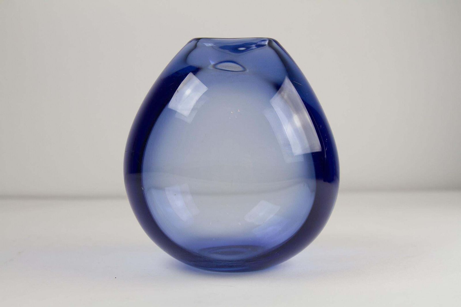 Vintage Danish Glass Vases "Sapphire Blue" By Holmegaard. Set Of 4. photo for sale