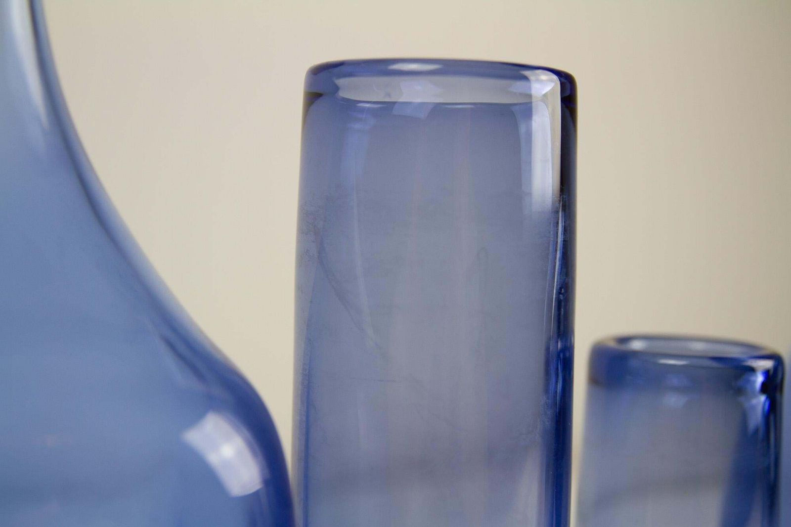photo vinterior Vintage Danish Glass Vases "Sapphire Blue" By Holmegaard. Set Of 4.