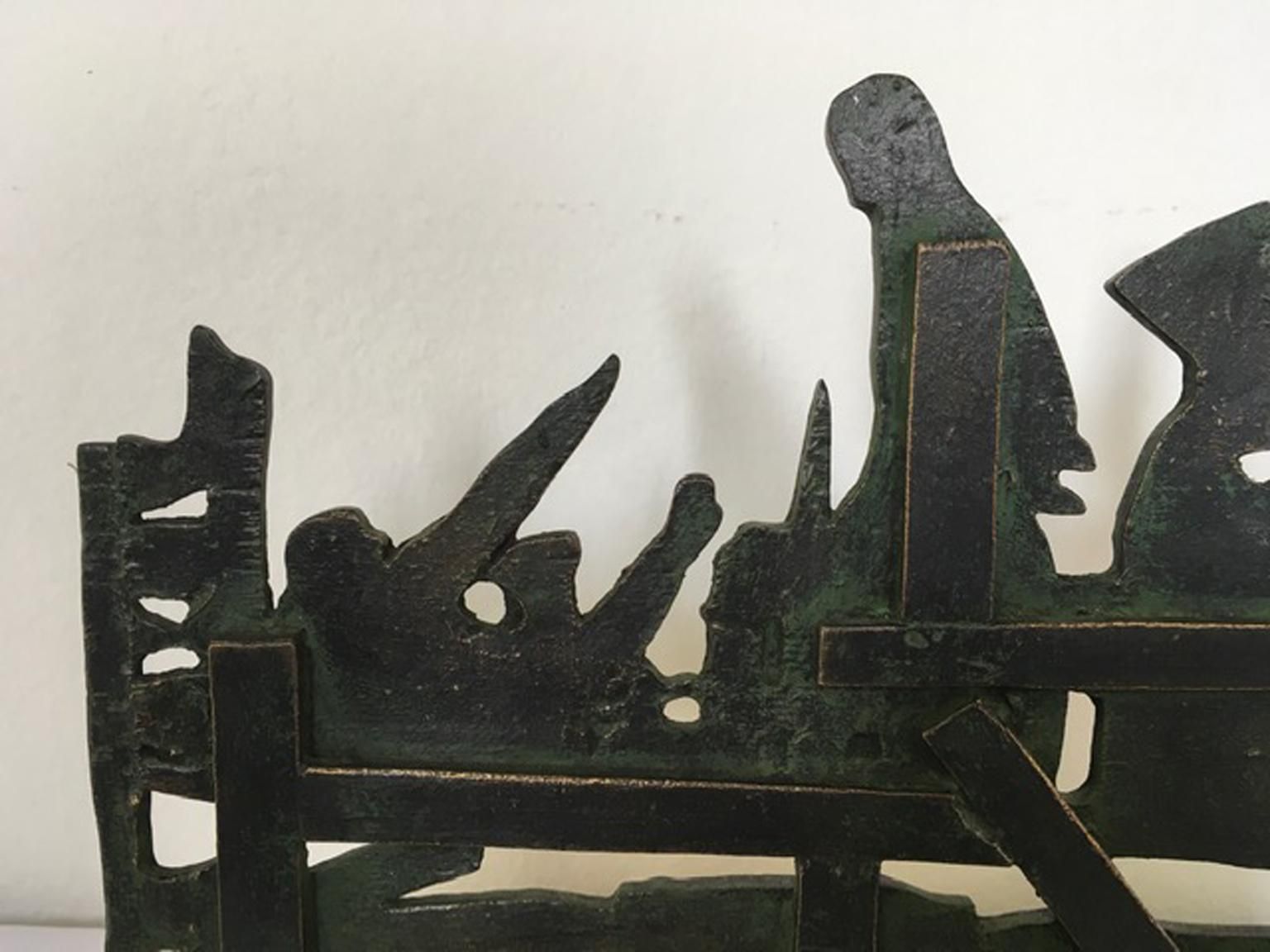 1980 Italy Bronze And Brass Abstract Sculpture By Nevio De Luca photo buy
