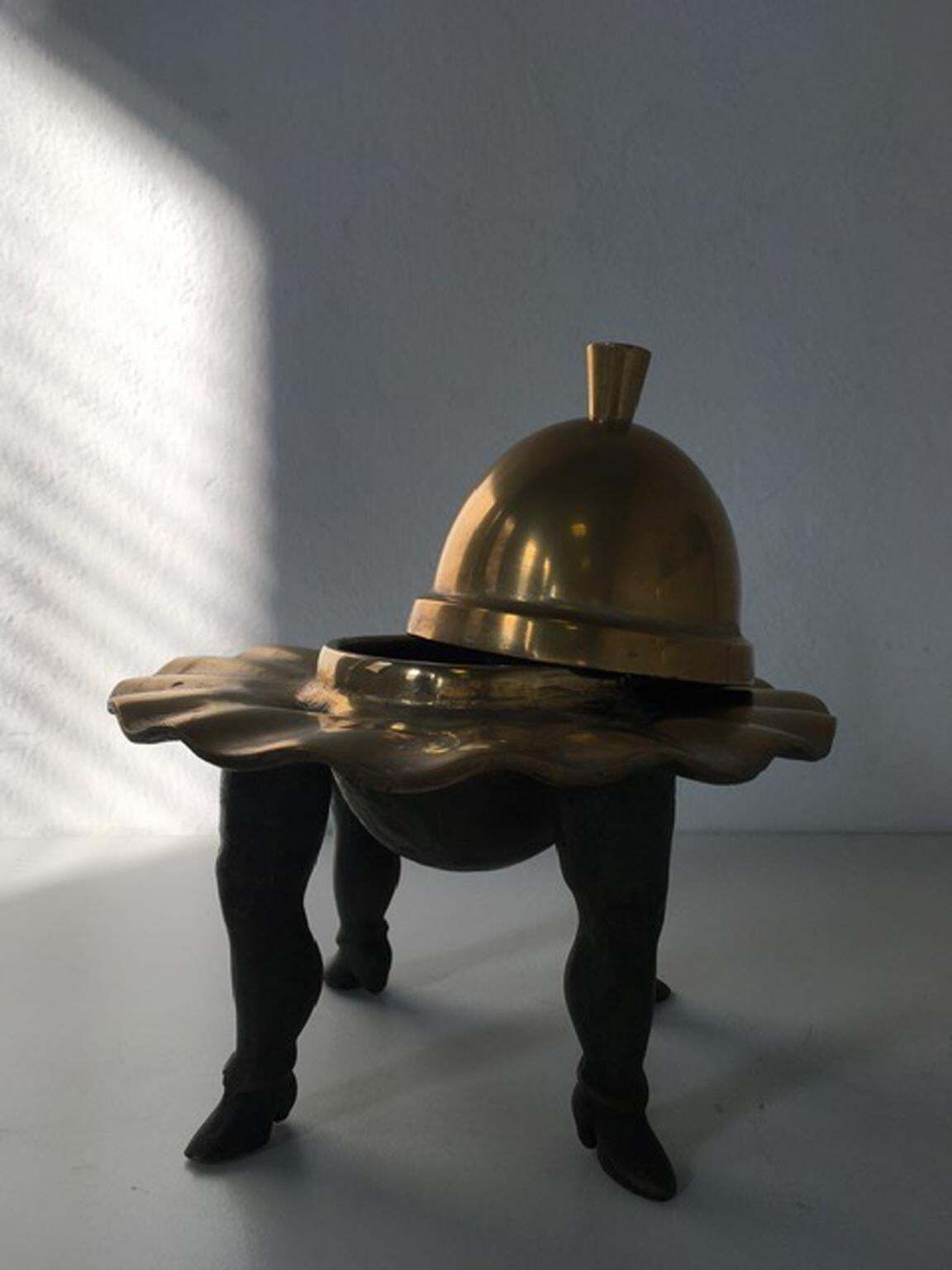 Italy 1980 Ugo La Pietra Abstract Bronze Sculpture Four Dance Steps photo vintage