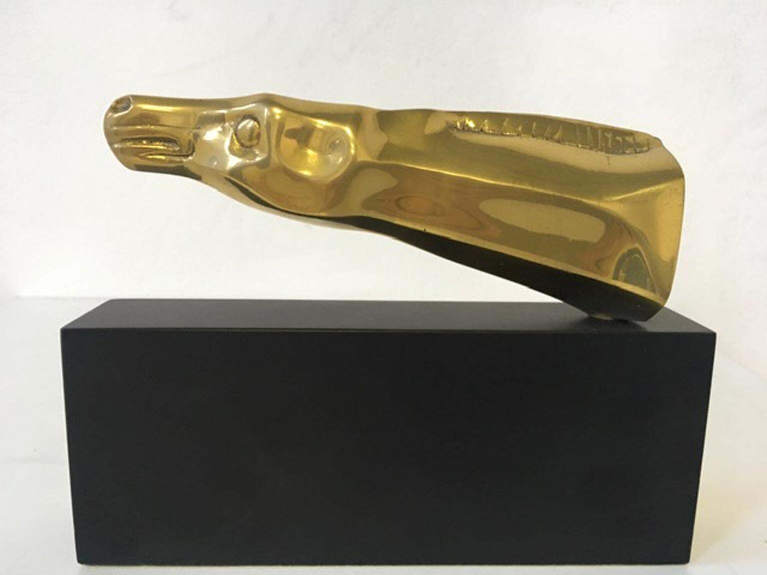 photo furniture 1980 Italy Post Modern Abstract Bronze Sculpture Horse Head