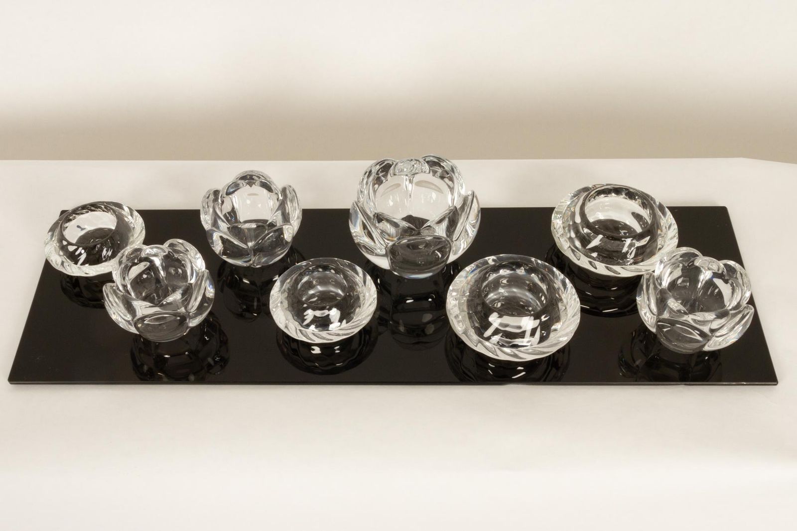 Set Of 8 Holmegaard Glass Candleholders, 1980s photo for sale
