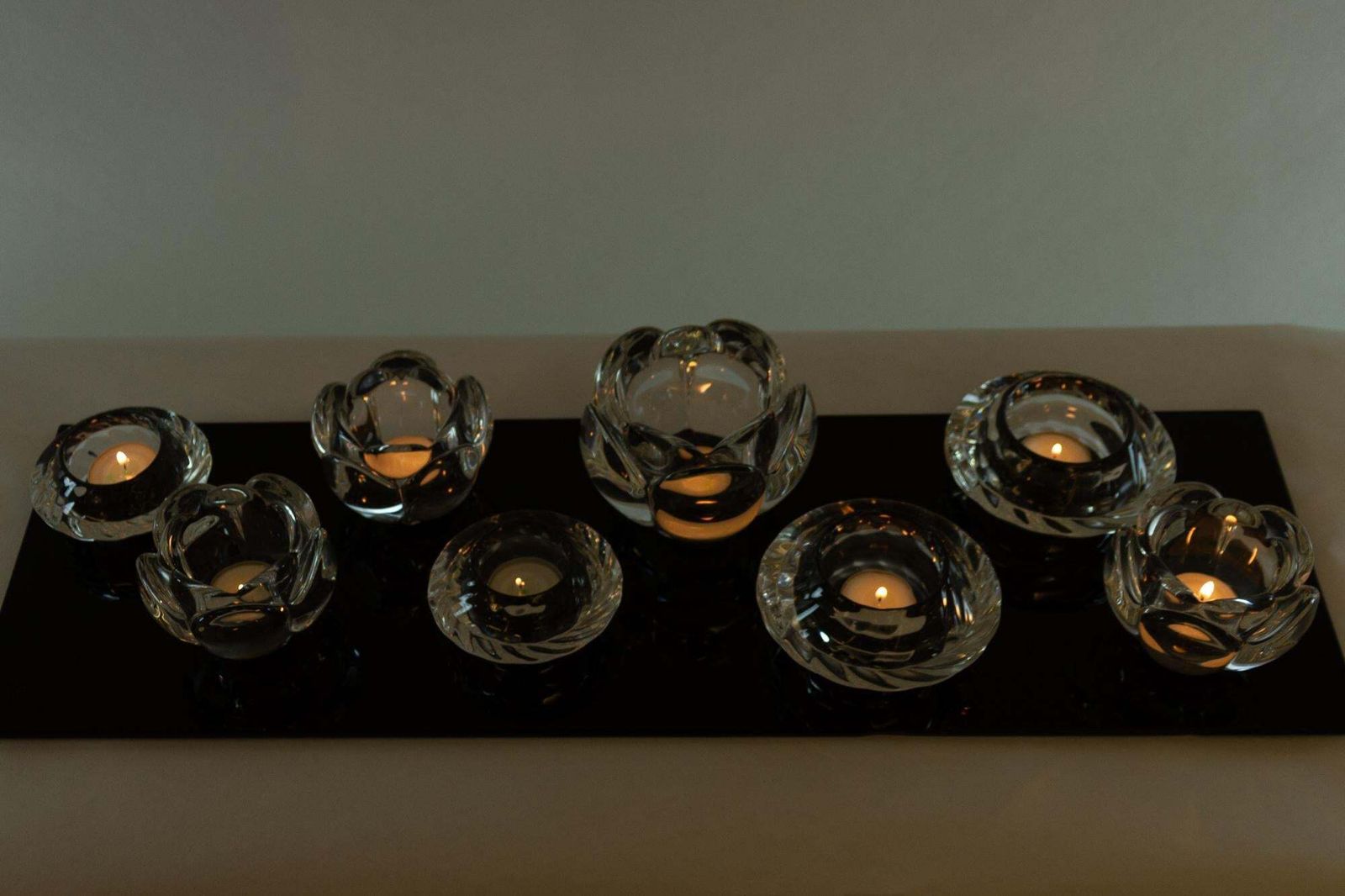 Set Of 8 Holmegaard Glass Candleholders, 1980s photo vintage
