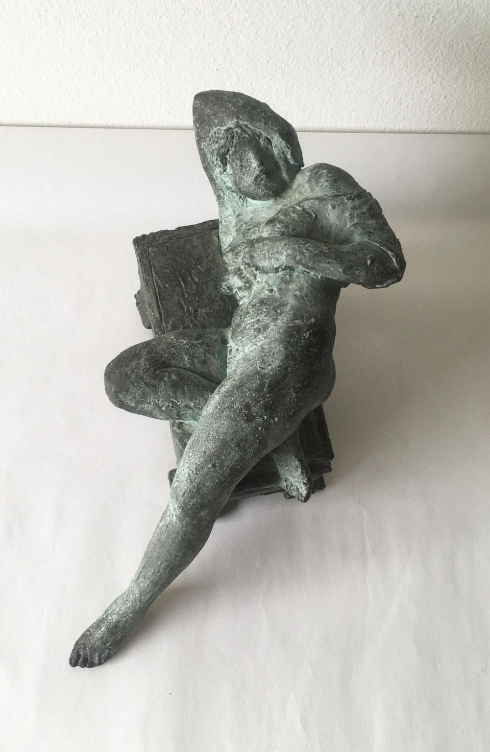 2006 Italy Bronze Sculpture By Ugo Riva Con Gli Occhi Nelle Stelle photo vinterior