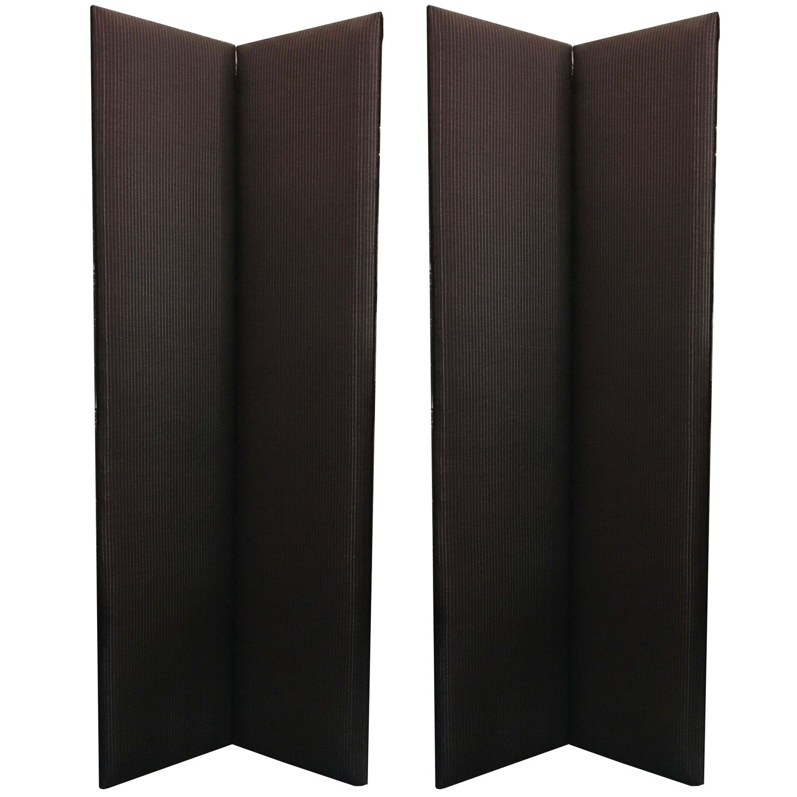 Italy 1990 Post Modern Set Two Black And Brown Upholstered Screens