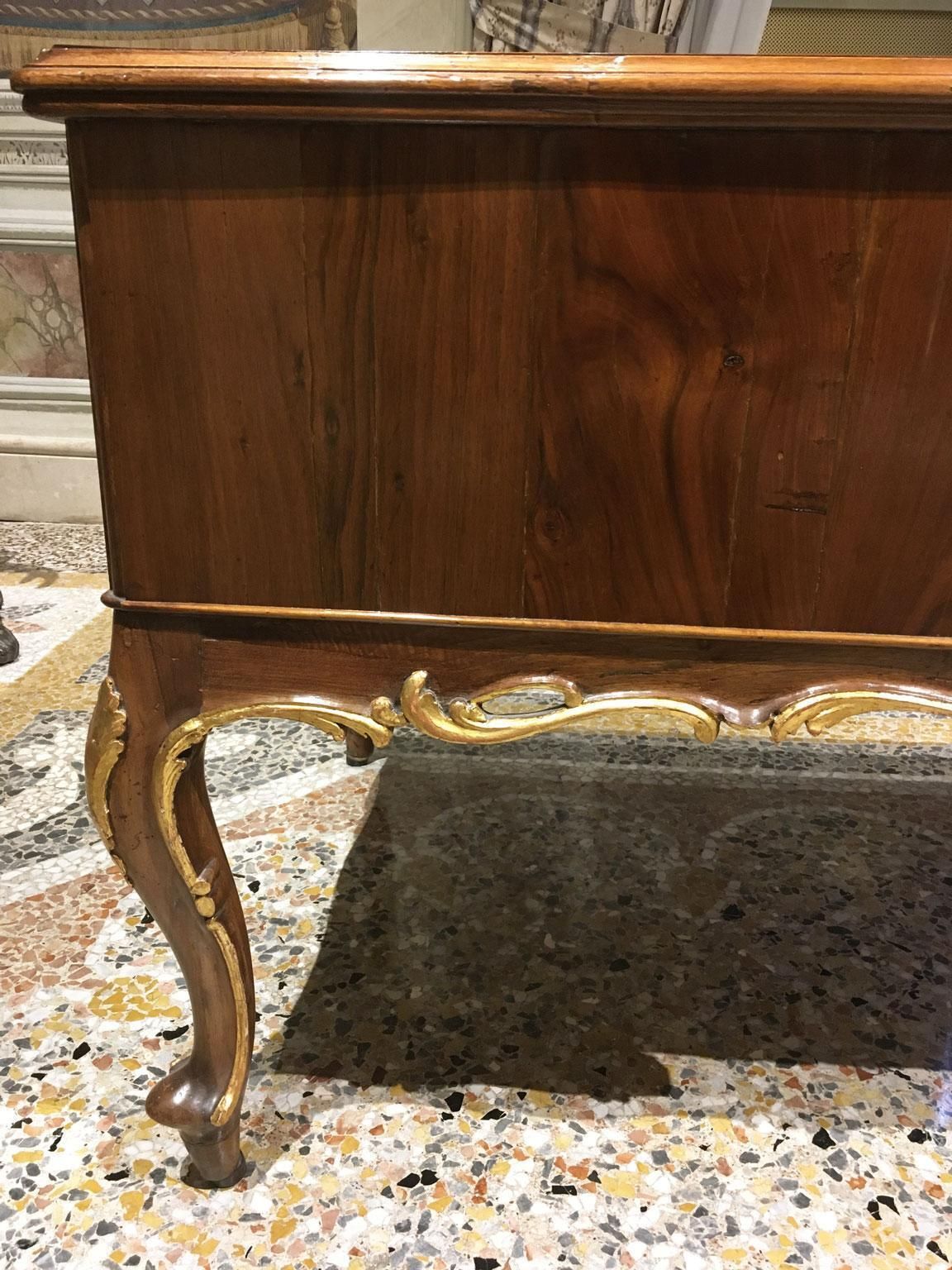 photo buy 1750 Venezia Italy Baroque Carved And Inlaid Walnut Desk With Drawers