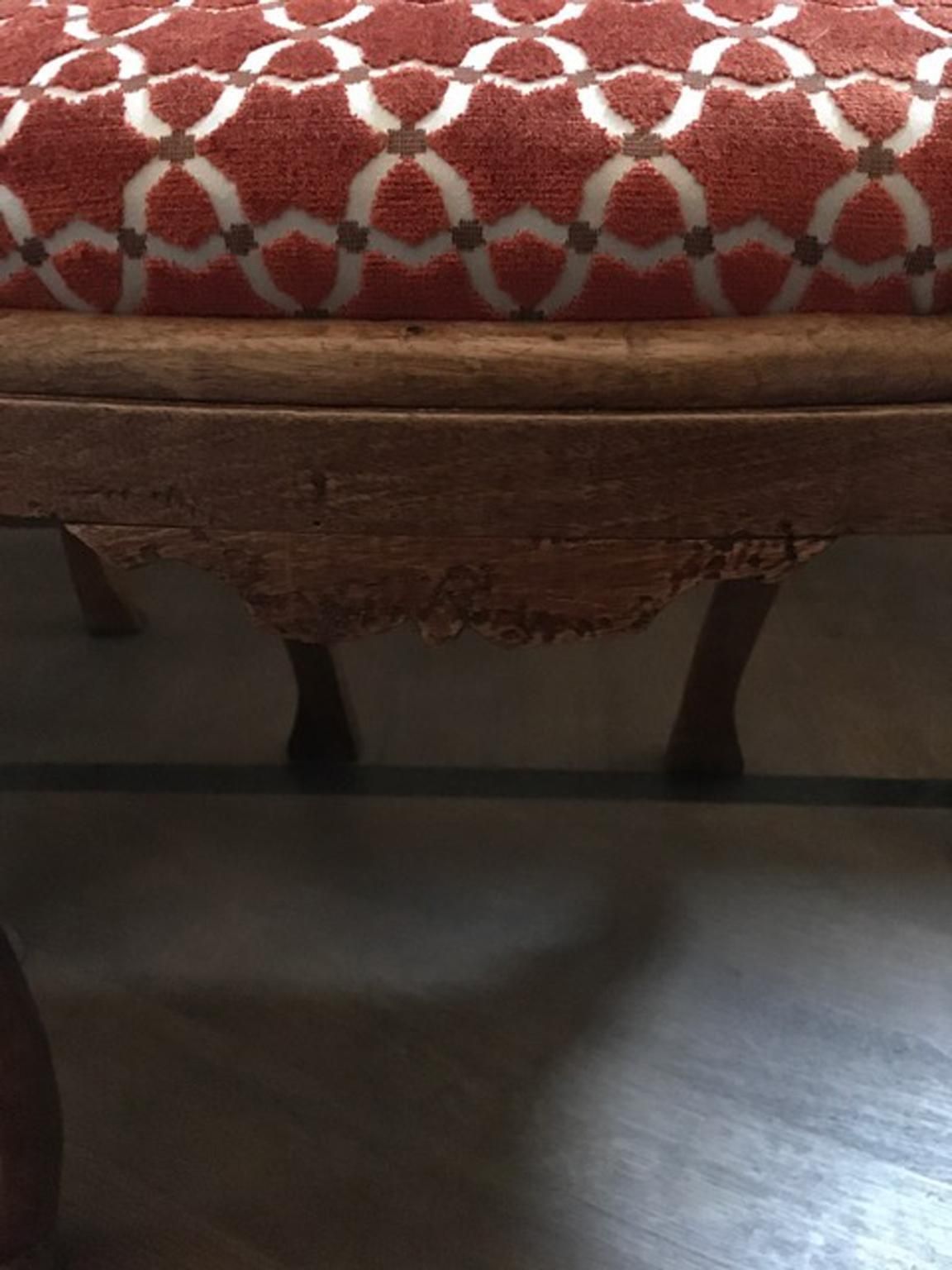 Italy Mid 18th Century Wooden Pair Of Dining Chairs Hand Carved photo vintage