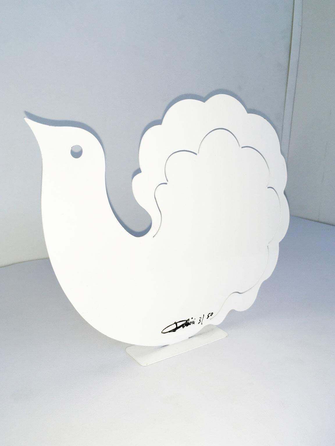 374.0 Italy 1980 Riccardo Dalisi White Metal Painted Sculpture Nuvolella photo