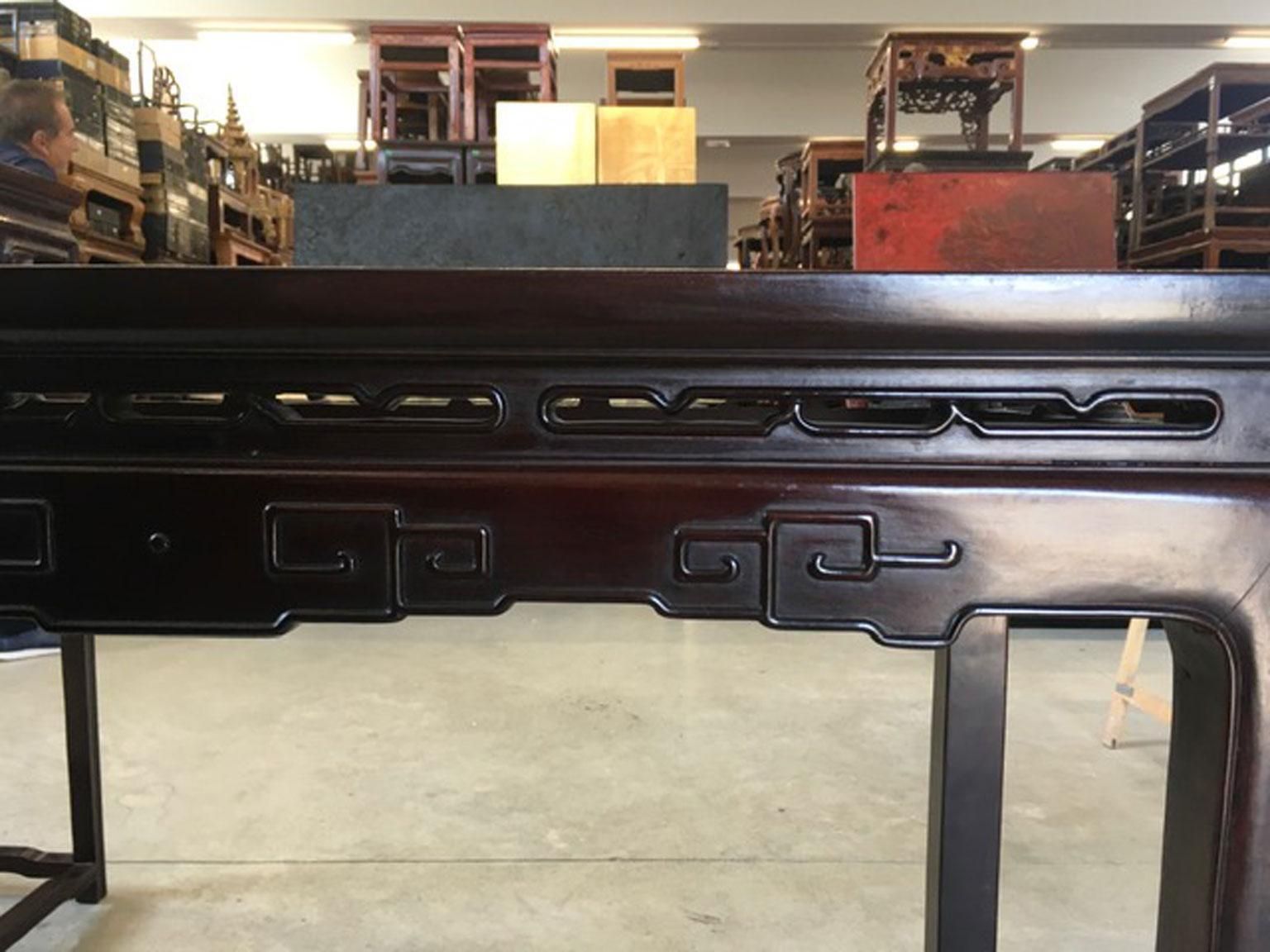 Early 20th Century China Export Elmwood Console With Carrara Marble photo buy