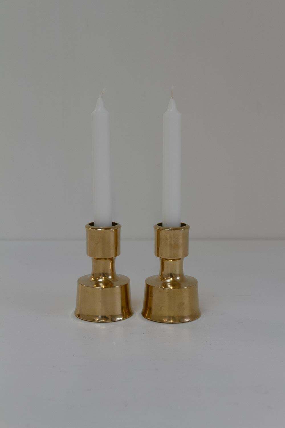 297.0 Mid Century Danish Brass Candleholders By Jens Quistgaard,  1960s. Set Of 2. photo