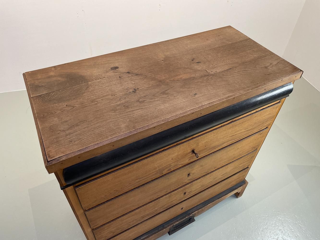 Antique Danish Oak Chest Of Drawers, Ca. 1800. photo for sale
