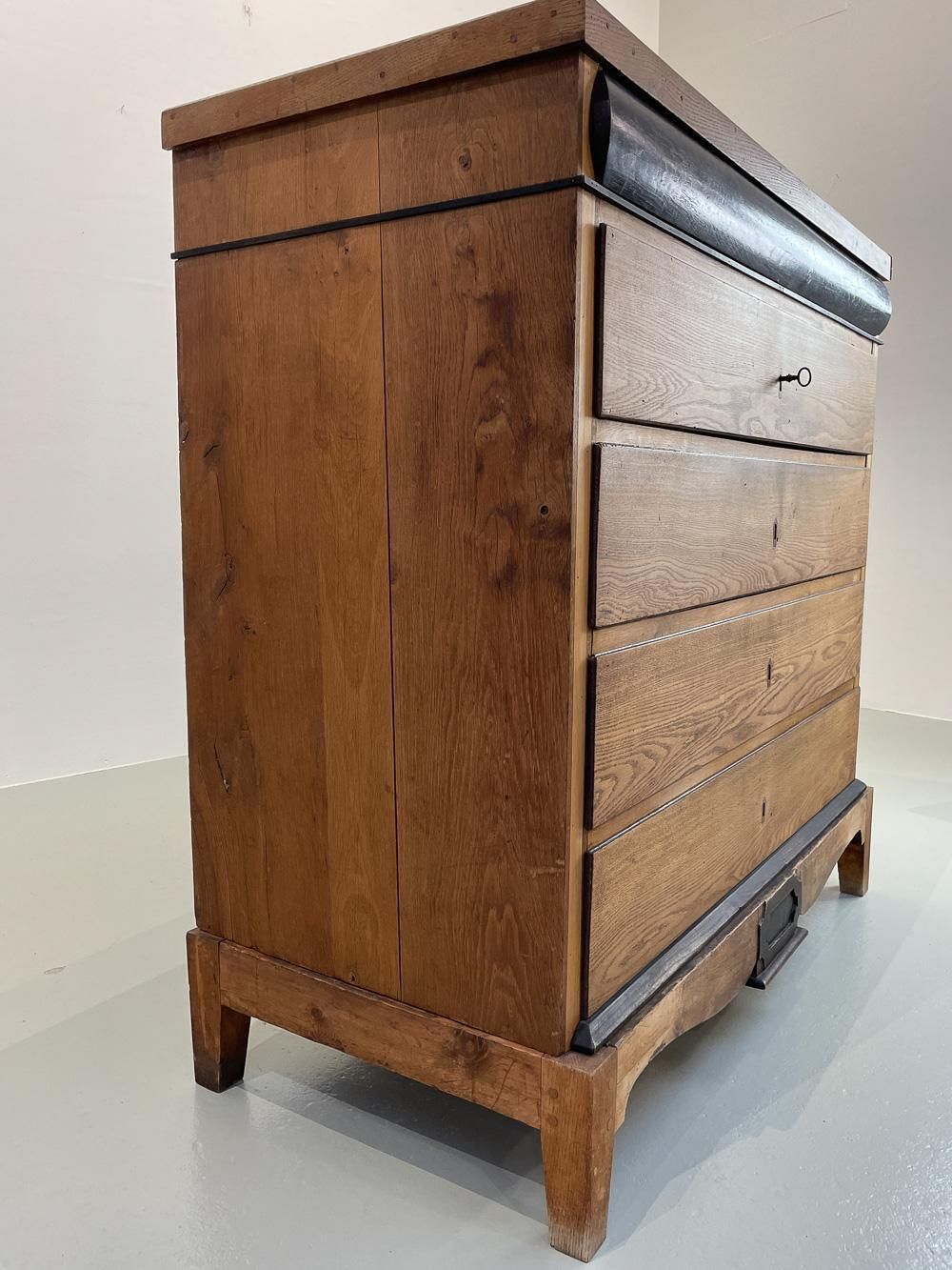 Antique Danish Oak Chest Of Drawers, Ca. 1800. photo Furniture