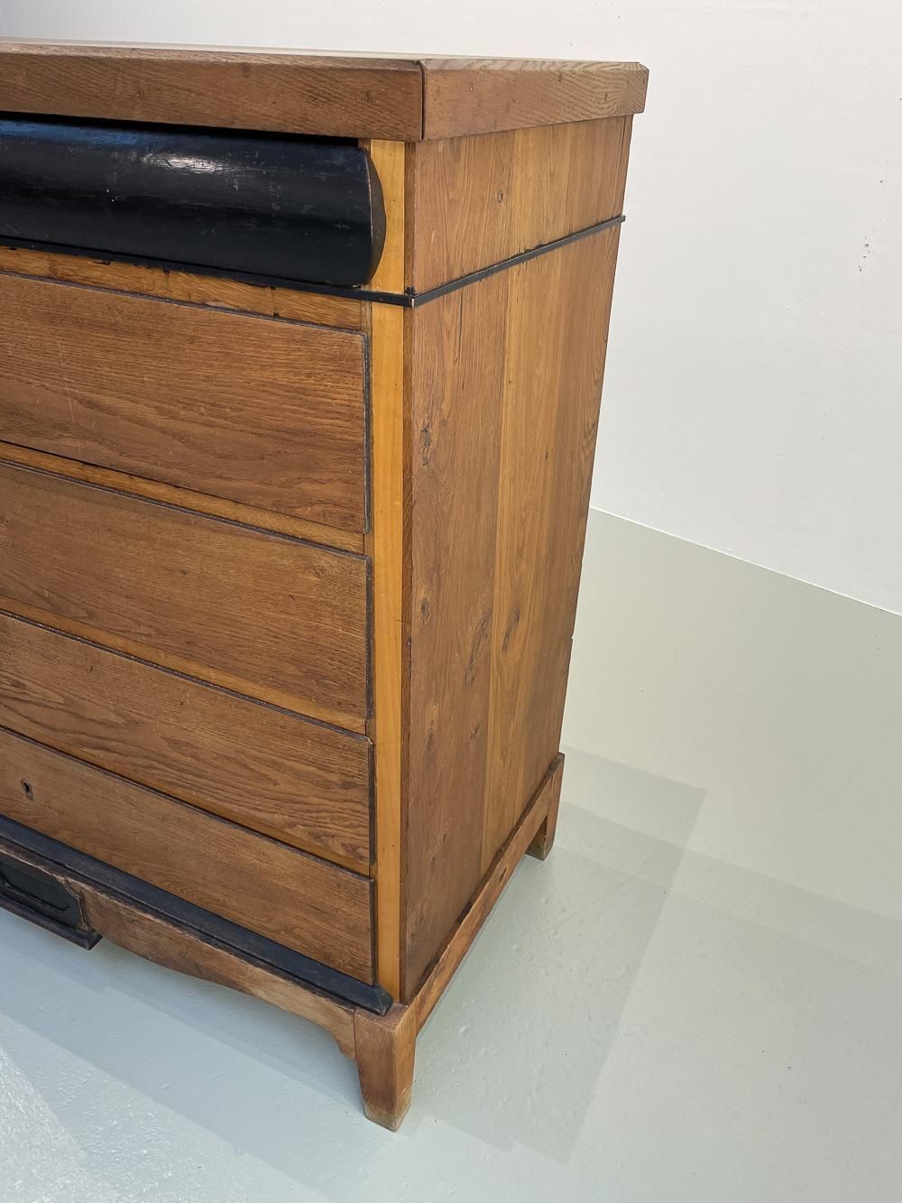 Antique Danish Oak Chest Of Drawers, Ca. 1800. photo vintage