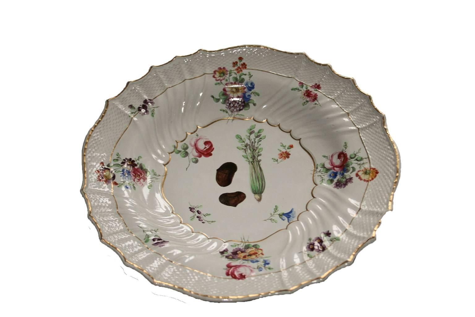 photo furniture Italy Richard Ginori Mid 18th Century Porcelain Set 8 Dishes Floral Design