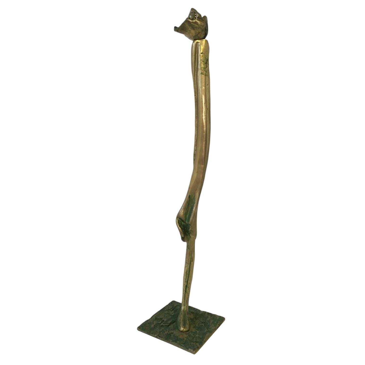 1980 Italy Post Modern Abstract Figurative Bronze Sculpture By Marisa Ruberti