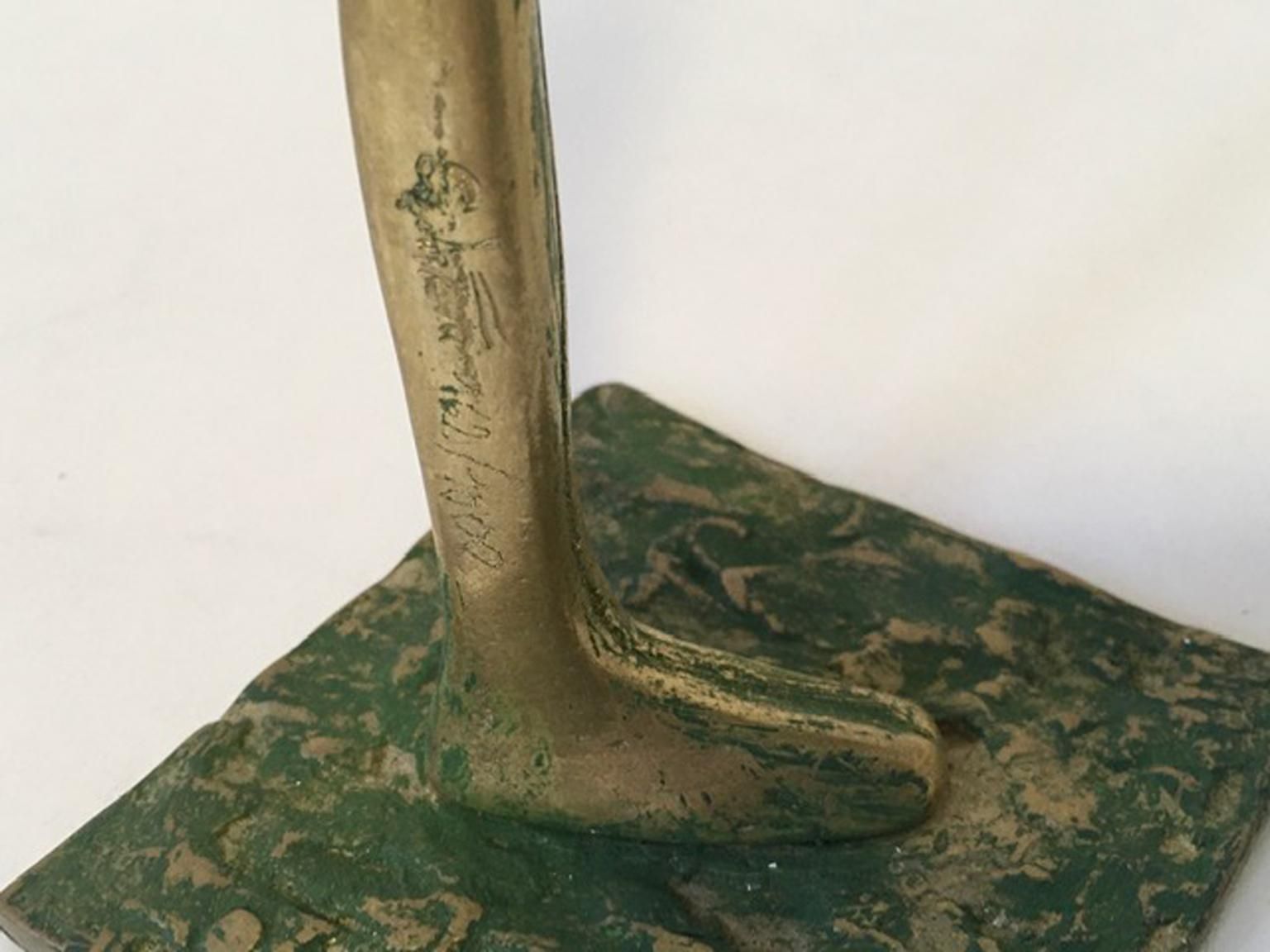 photo furniture 1980 Italy Post Modern Abstract Figurative Bronze Sculpture By Marisa Ruberti