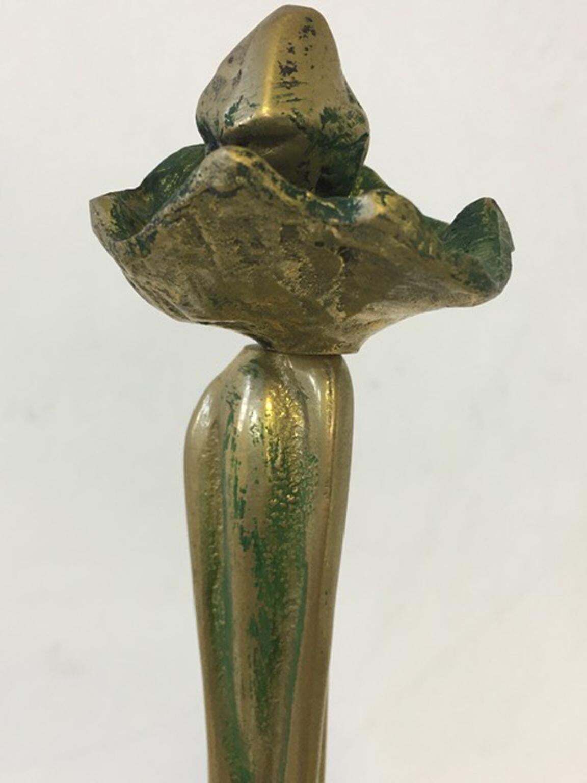 photo vintage 1980 Italy Post Modern Abstract Figurative Bronze Sculpture By Marisa Ruberti