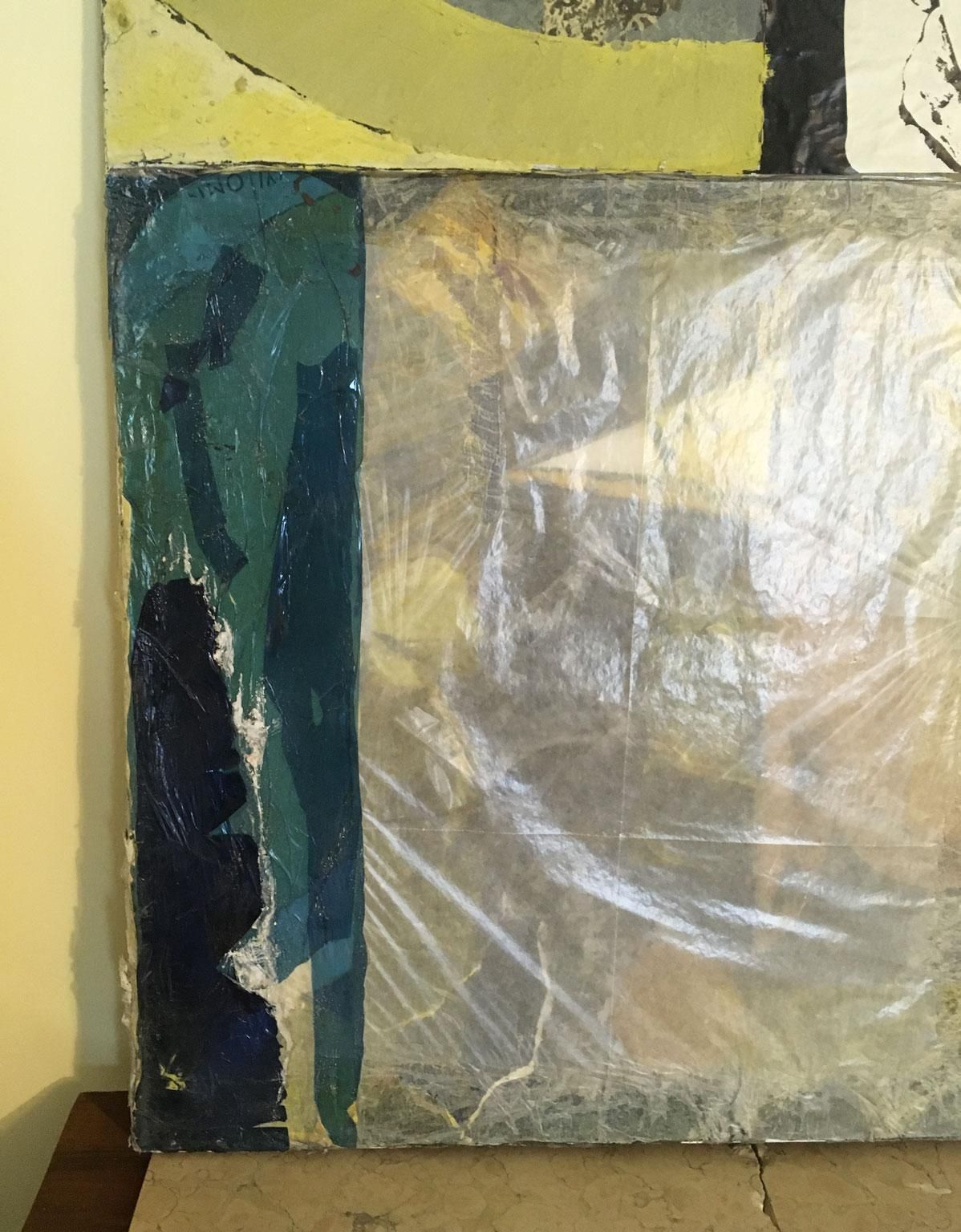 1960 Italy Abstract Painting On Canvas And Mix Media Collage By Ermete Lancini photo 1963.0
