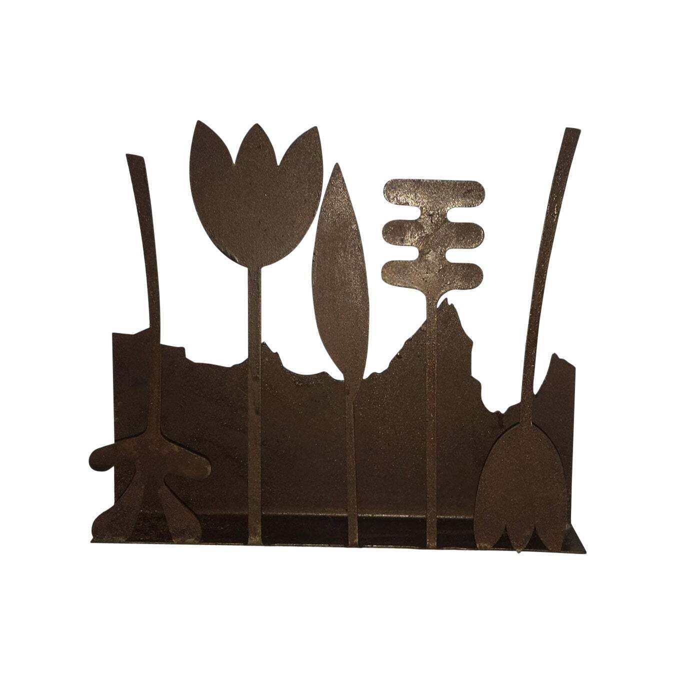 Italy 1980 Annamaria Gelmi  Oxidized Rust Metal Sculpture Piccolo Eden