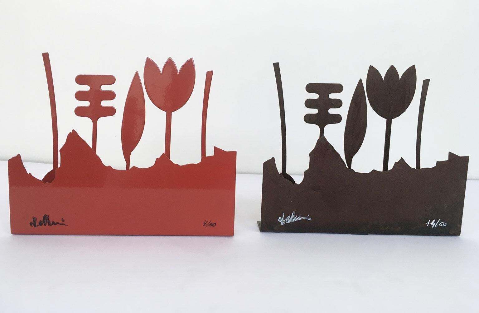 Italy 1980 Annamaria Gelmi  Oxidized Rust Metal Sculpture Piccolo Eden photo vintage