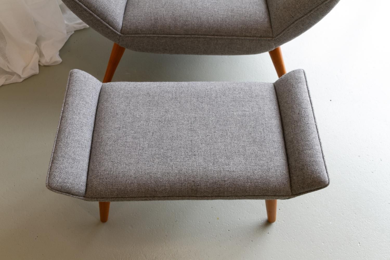 Danish Modern Easy Chair And Stool Model 12 By Kurt østervig, 2010s. photo 3357.0