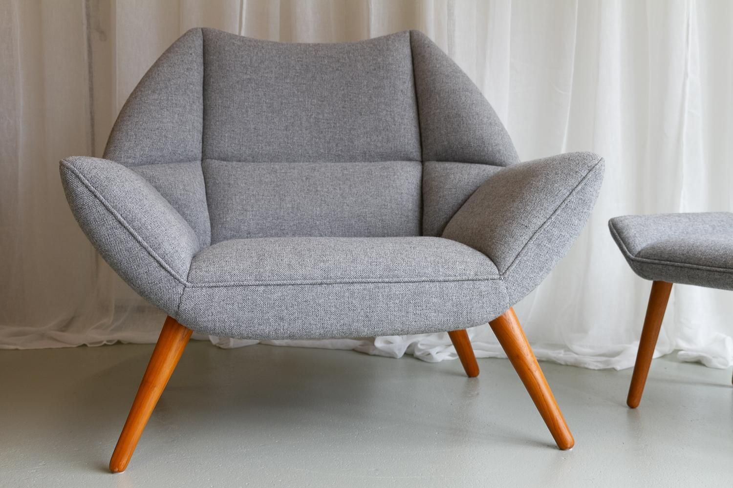 photo furniture Danish Modern Easy Chair And Stool Model 12 By Kurt østervig, 2010s.