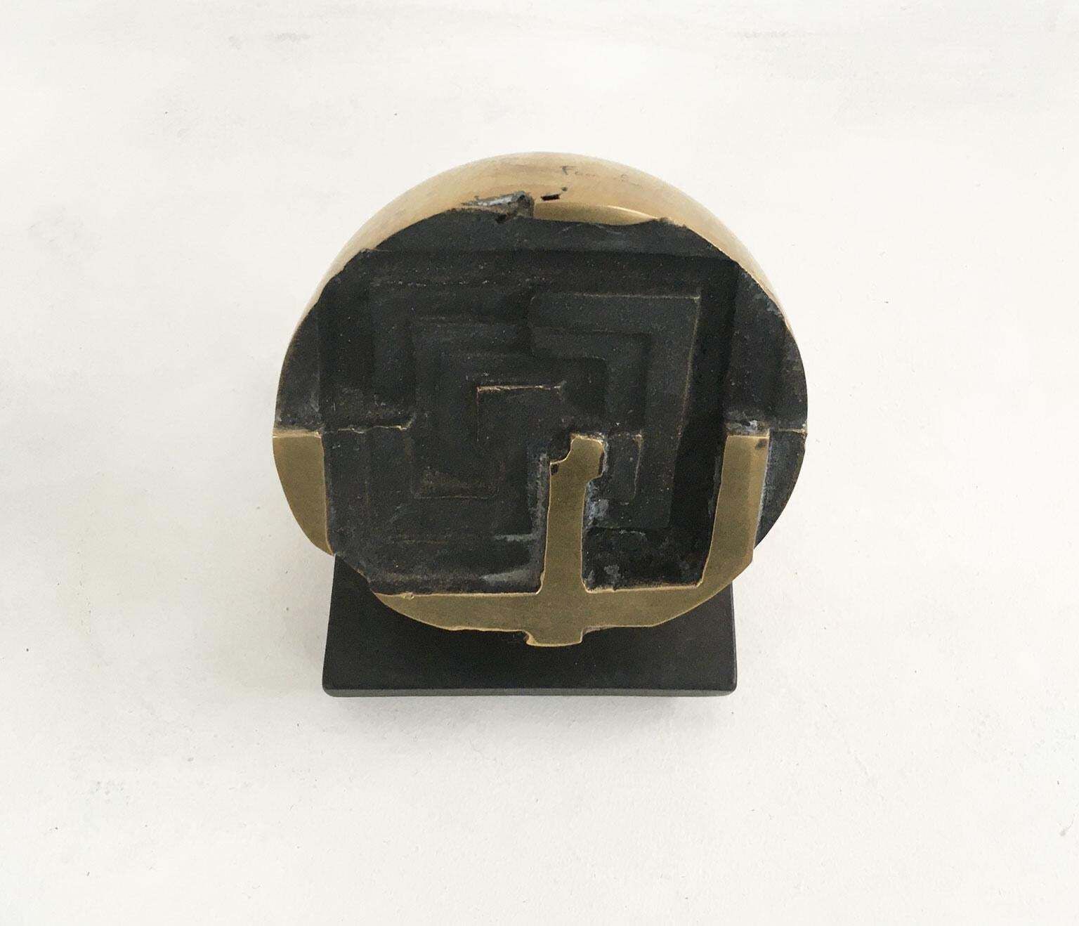 1978 Italy Bronze Abstract Sculpture By Fanna Roncoroni Labirinto Labyrinth photo for sale