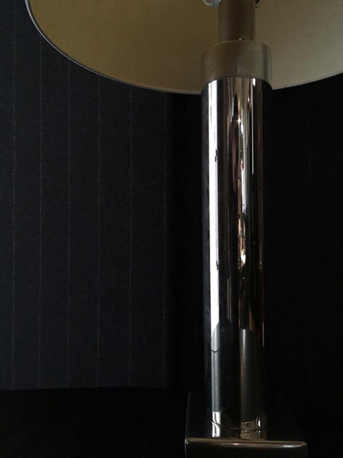 Contemporary Metal Chrome Italian Vintage Modern Minimalist Style Table Lamp photo 637.0