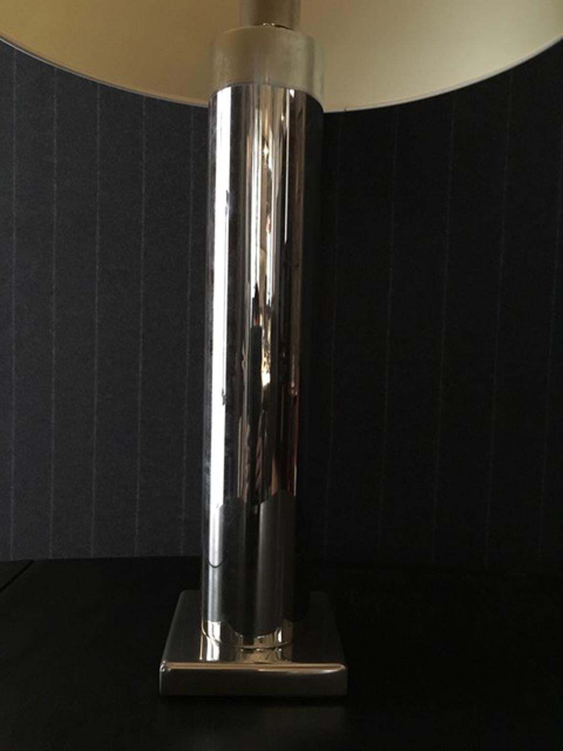 photo for sale Contemporary Metal Chrome Italian Vintage Modern Minimalist Style Table Lamp