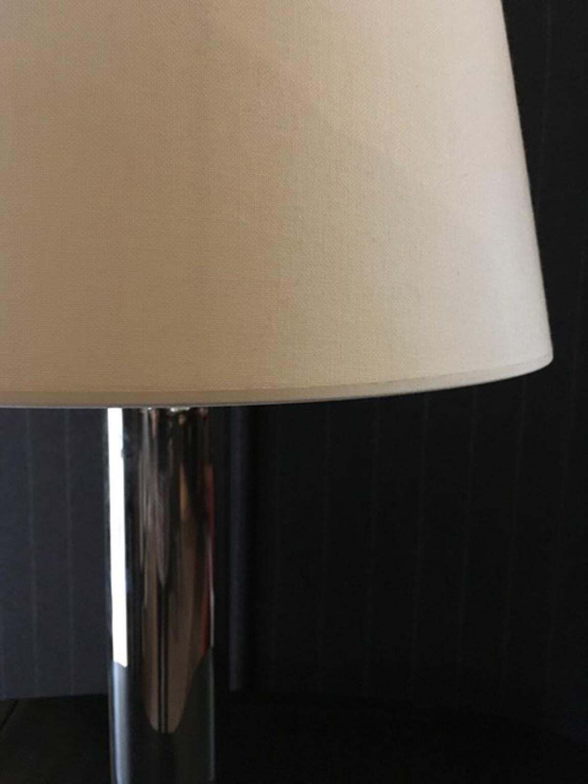 Lighting Contemporary Metal Chrome Italian Vintage Modern Minimalist Style Table Lamp photo