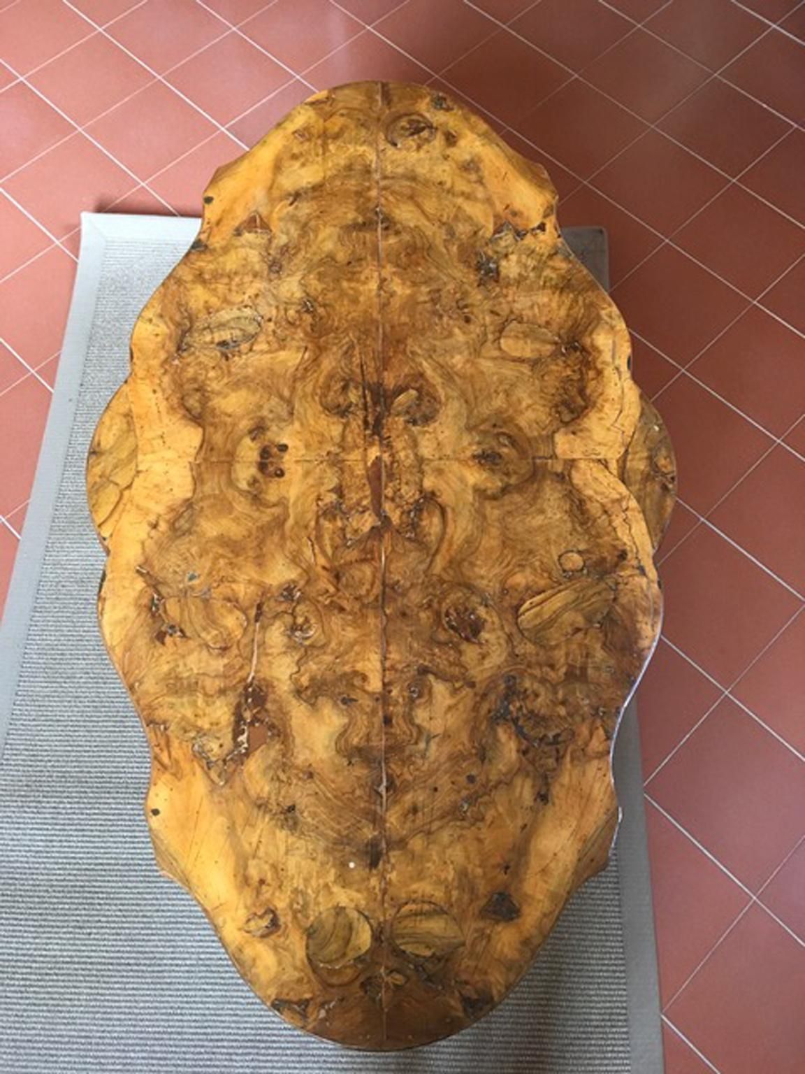 Italy 18th Century Regency Walnut Briar Root Oval Table photo for sale