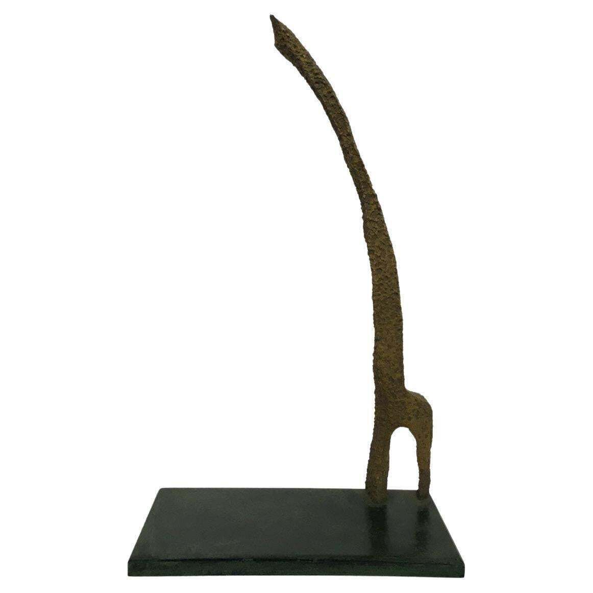 1970 Italy Bronze Abstract Sculpture By Urano Palma Omaggio A Giacometti