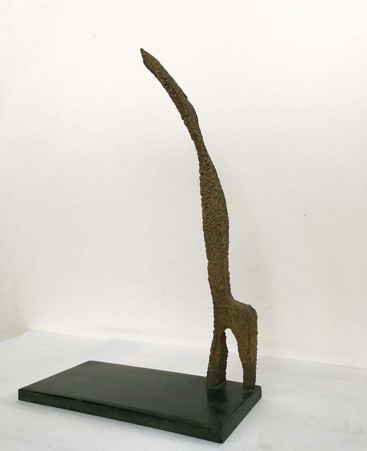 photo vinterior 1970 Italy Bronze Abstract Sculpture By Urano Palma Omaggio A Giacometti