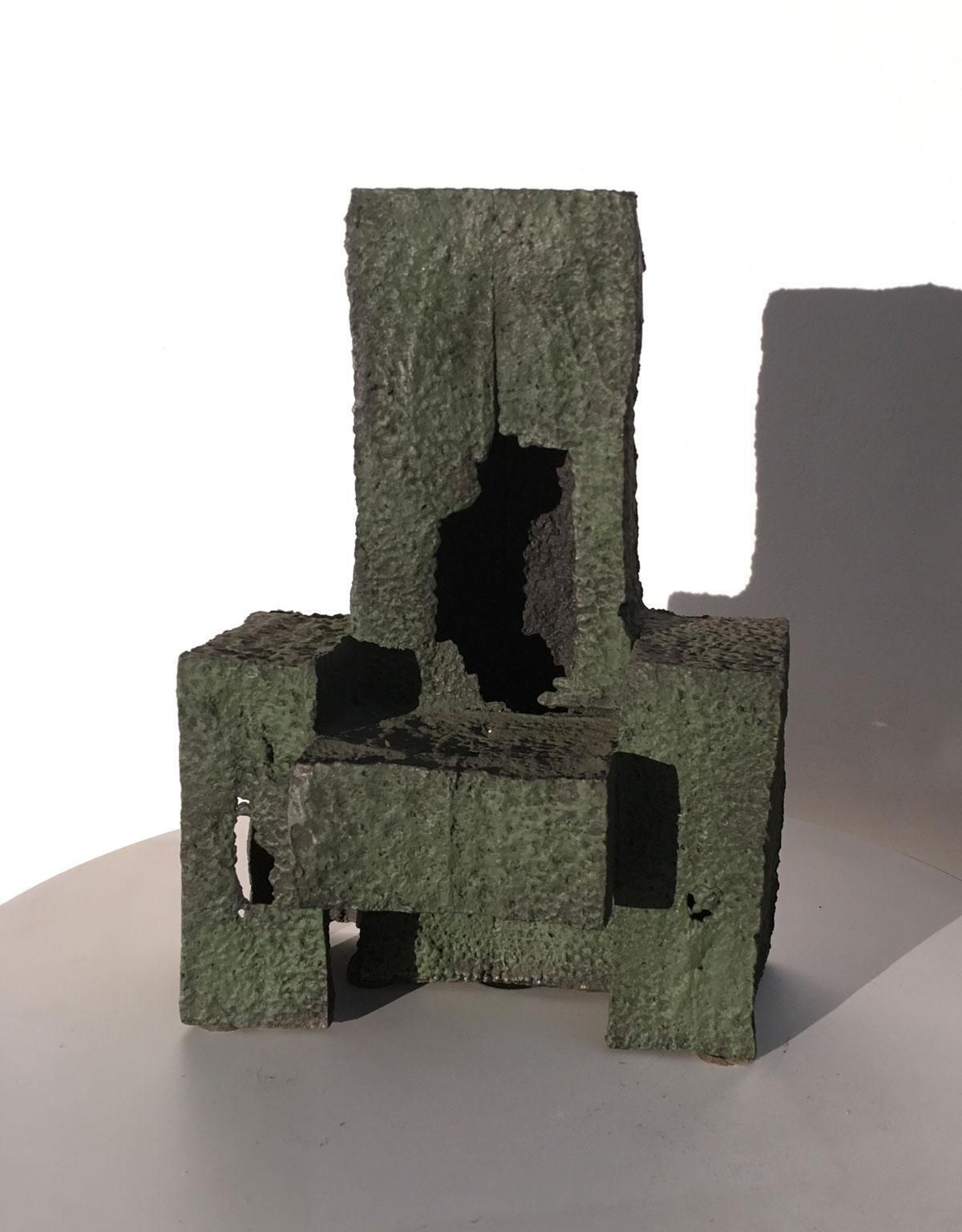 1985 Italy Cast Iron Abstract Sculpture By Urano Palma Cast Iron Throne photo for sale