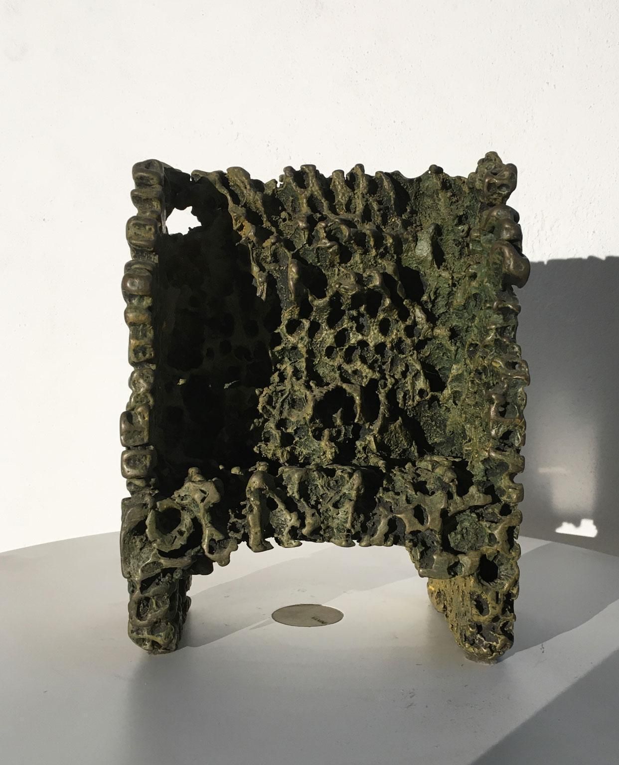 1985 Italy Bronze Abstract Sculpture By Urano Palma Trono Bronzo Bronze Throne photo furniture